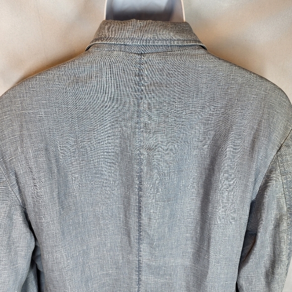 INC 100% Linen Blue Blazer Jacket Mens Size Large - Picture 5 of 12